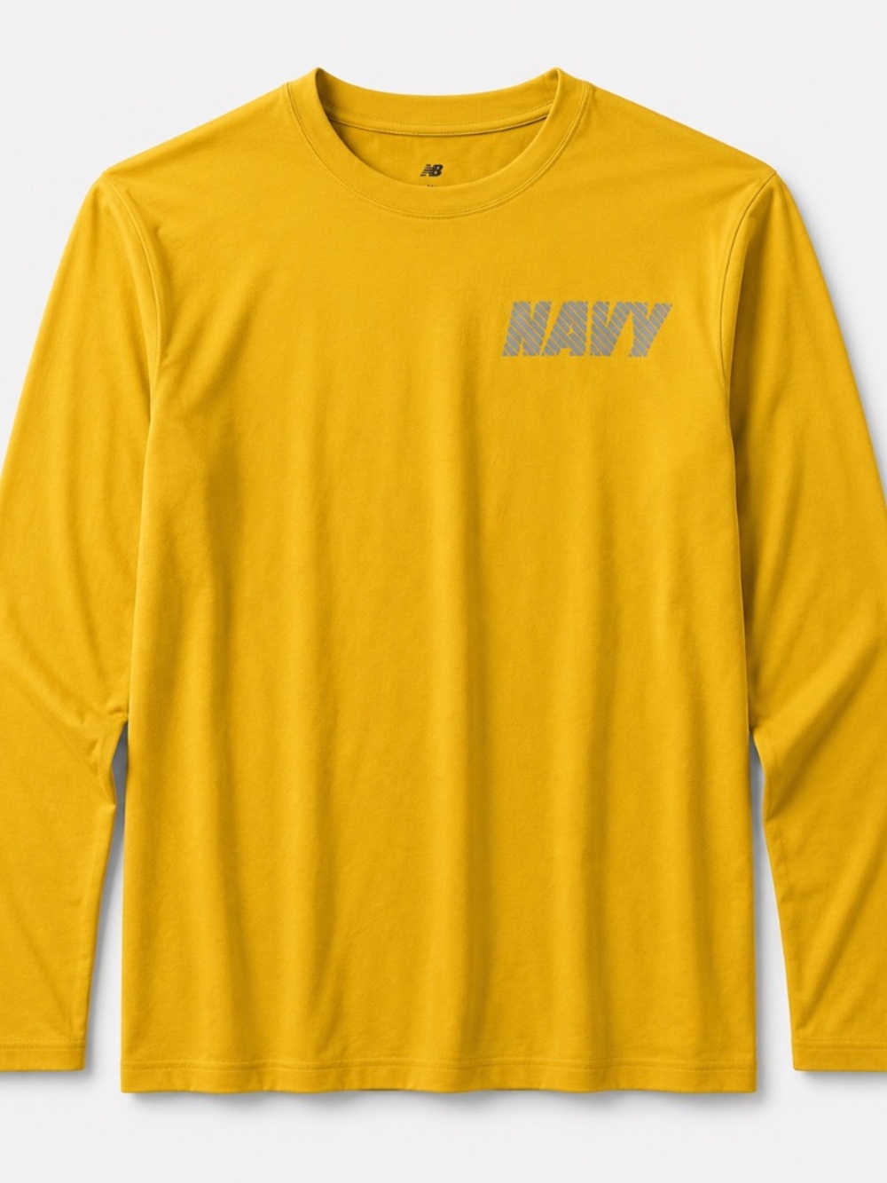 US Navy New Balance PT Long Sleeve Shirt Mens M Yellow Reflective Made in USA
